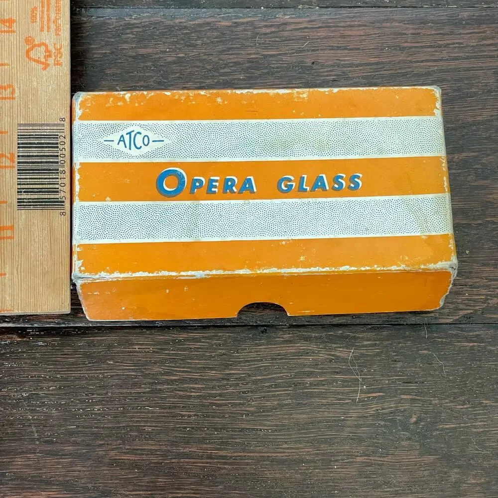 Vintage Opera Glasses ATCO 3x Coated Lens Japan with Box 1960s MCM Retro